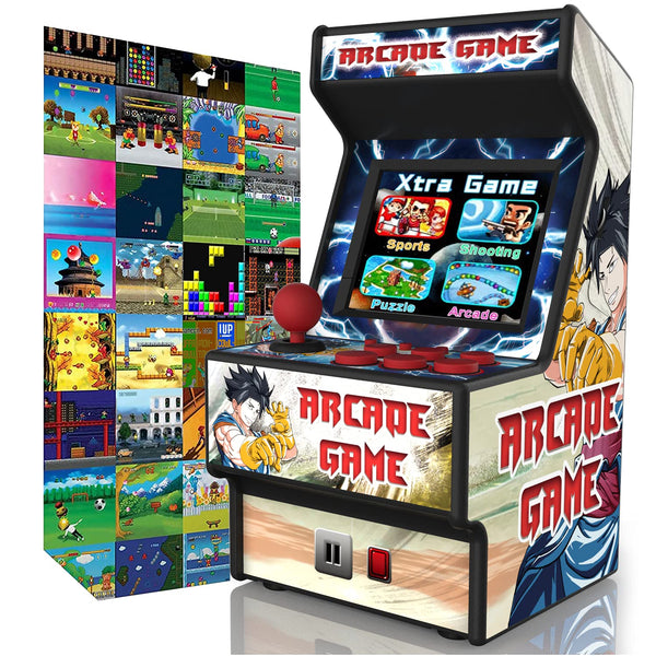 Mini Arcade Machine, 156 Built-In 16-Bit Games, 2.8” Full Colour Screen, 8-Way Joystick, Handheld Retro Games Console – Gaming by Golden Security!