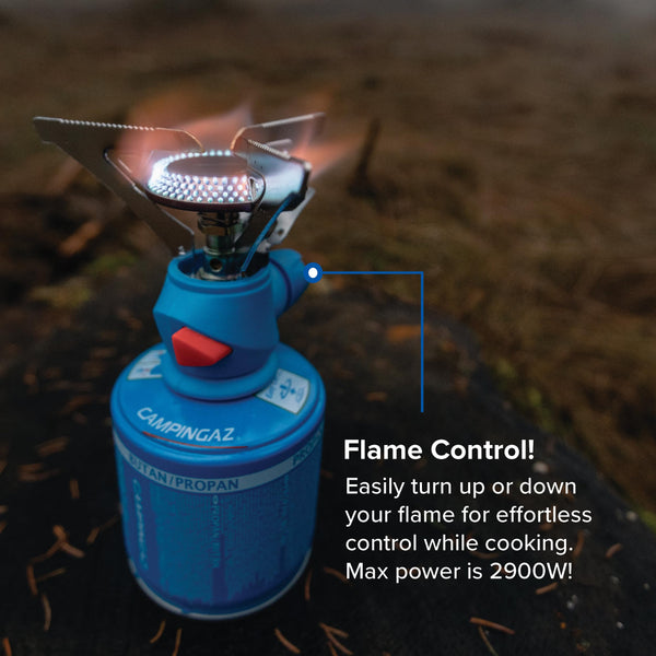 Campingaz Twister Plus Gas Stove | 1-burner camping stove for outdoor backpacking or festivals | Single burner | powerful output 2600 watts | carrybag included | runs off CV 470 gas cartridge