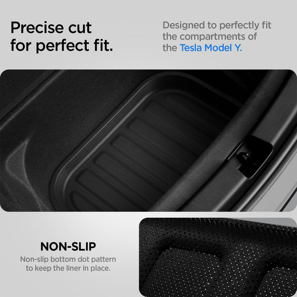 Spigen Tesla Model Y (~2024) Front Trunk Mat Cargo Liner, All Weather Floor Mats, Boot Liner, Waterproof, Easy To Clean Material, Designed for Model Y Accessories - Carbon Edition