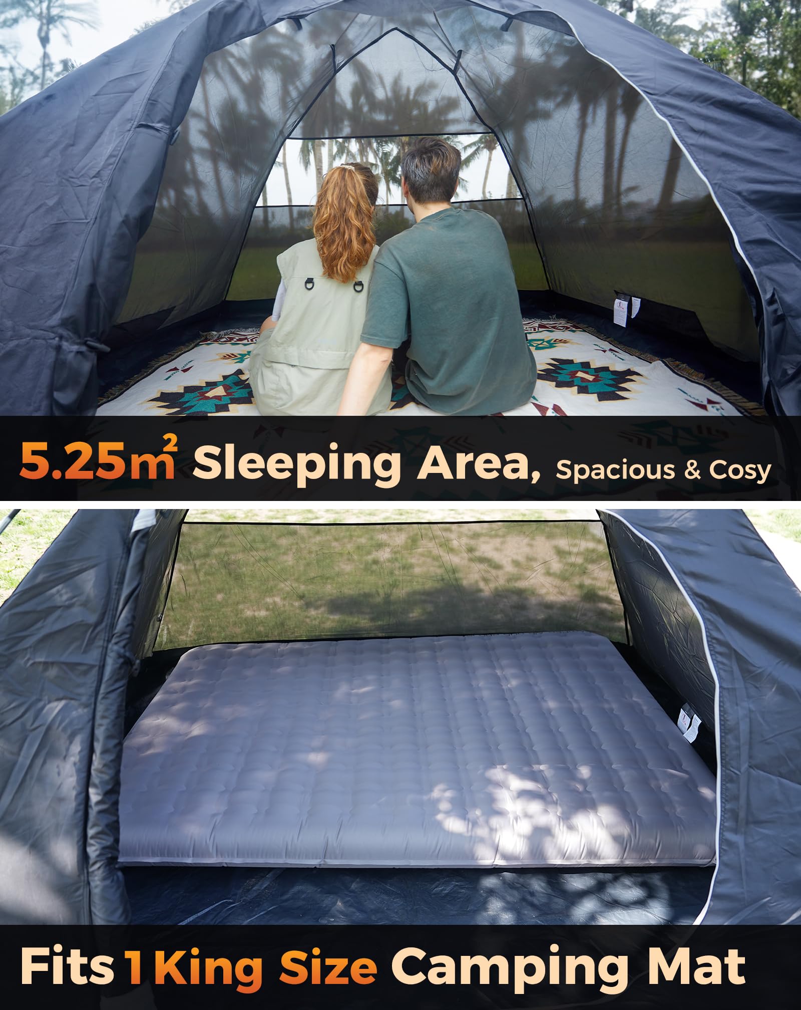 KingCamp Camping Tent for 4 Man, Ultralight Waterproof Dome Tent, Compact and Backpack-Friendly, Ideal Tent for Camping, Trekking and Outdoors