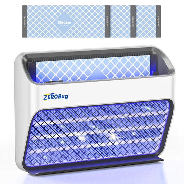 ZeroBug 2025 Upgraded Electric Fly Zapper & Trap, 5X Catcher Rate Fly Killer, USB-C Powered Indoor Bug Zapper with Long-Life UV LED, Mosquito Killer for UK Home, Kitchen, Office, 1 Device & 3 Traps
