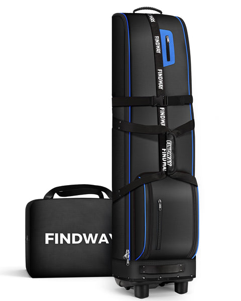 Findway Golf Travel Bag with Wheels [Upgraded], 1680D Heavy Duty Oxford Wear-Resistant Waterproof Travel Golf Bag Case with [Extra Removable Pad],