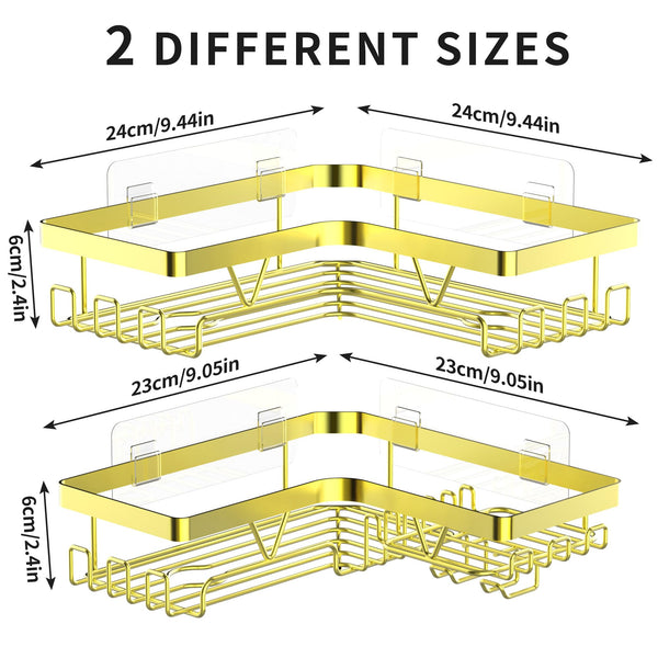 Kegii Telescopic Shower Caddy Corner - Stainless Steel Shower Shelf No Drilling Bathroom Caddy with Soap Holder and Hooks(White), On The Bath or Stand Up Shower