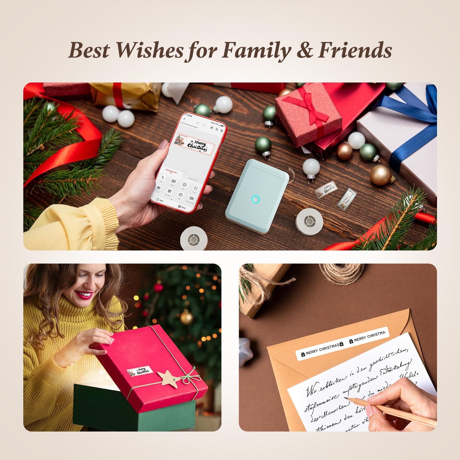 NIIMBOT Label Maker Machine, D110 Upgraded Version Sticker Printer Maker with 1 Roll White Starter Label Paper, Thermal Label Printer for School Office Home Organization