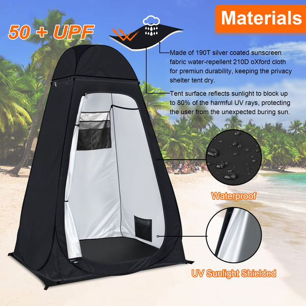 Pop Up Toilet Tent riggoo Portable Shower Toilet Tents for Camping Privacy Outdoor Changing Room for Beach Fishing Hiking Sun Shelter (UV Protection)