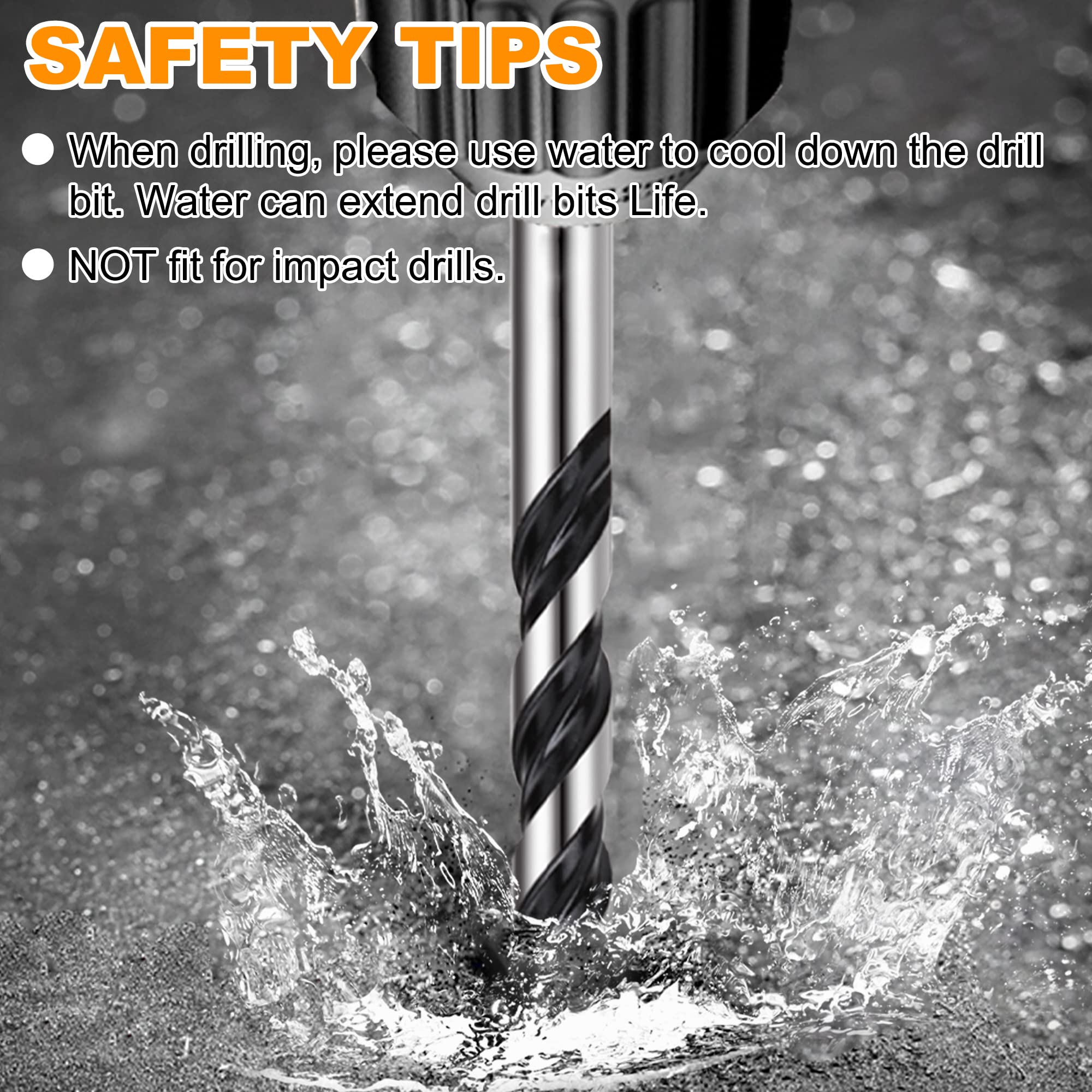 Masonry Drill Bit, Professional Masonry Drill Bit Set (10PCS) for Concrete/Glass/Brick/Cement/Tile/Wood/Etc, Industrial Strength Carbide Drill Bits Tip, 5/32"-1/2"