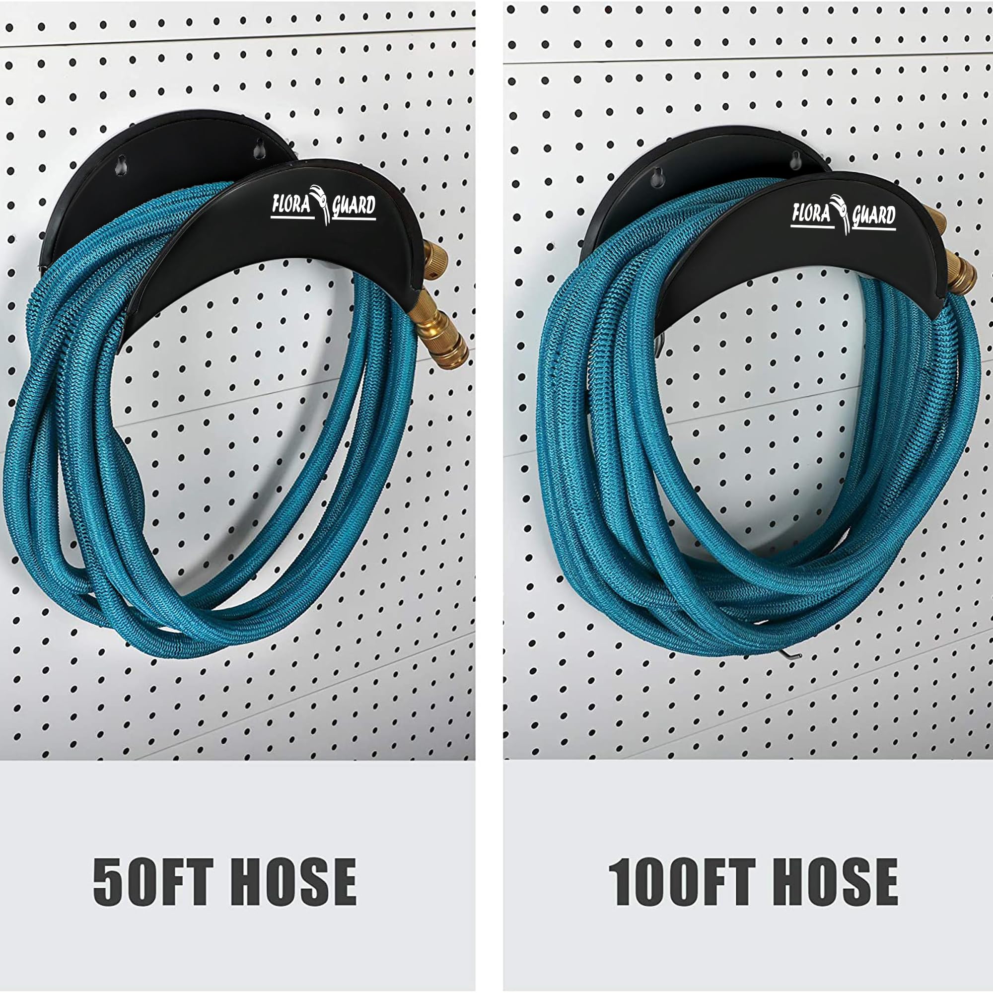 FLORA GUARD Garden Wall Mounted Hose Reel 20+2m, Heavy Duty Hose Reel Wall Mount, 9 Pattern Nozzle, Supplied with Nozzle, Fittings and Fixings