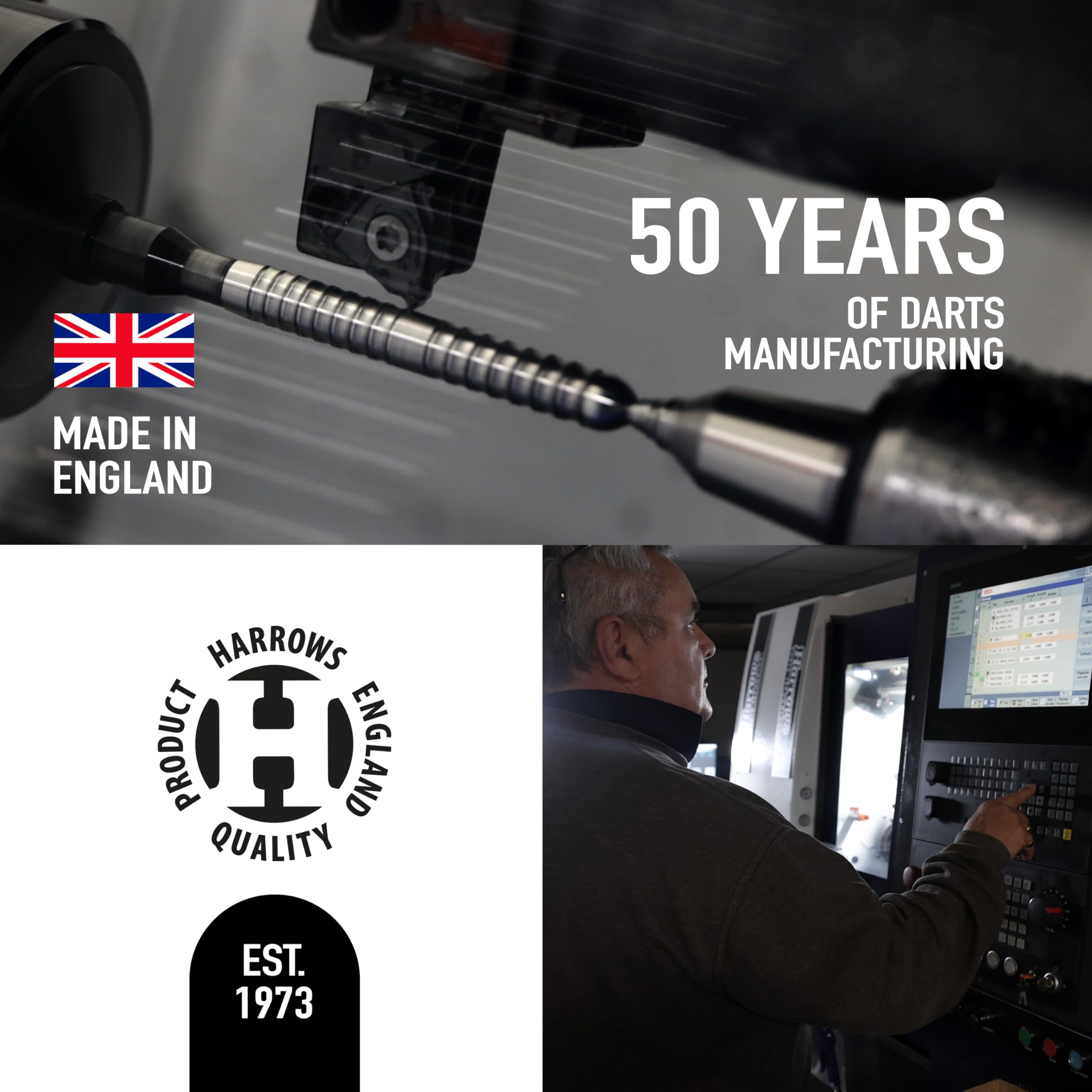 Harrows Ryan Searle ?Heavy Metal? Serie 2-Spieler-Darts-Set I Professionelle Darts 90% Wolframstahlspitze 22 g bis 26 g, 30 g und 32 g Pro Darts I ST