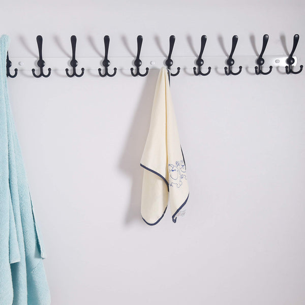 Dseap Wall Mounted Coat Rack - 96cm Long 10 Tri Hooks, Heavy Duty Stainless Steel Metal Coat Hanger Rail Wall Hooks for Coats Hats Clothing Clothes