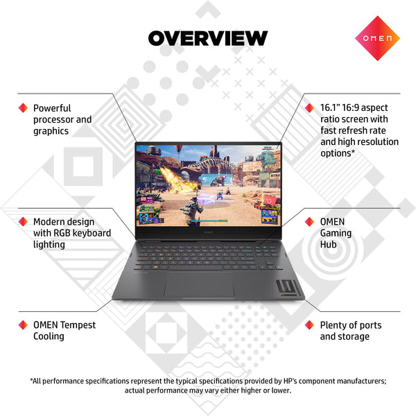 HP Omen 17" Gaming Laptop and HyperX Cloud III Wired Headset bundle, AMD Ryzen 7-8845HS, AI Enhanced, 16 GB RAM, 1TB SSD, NVIDIA GeForce RTX 4050 Graphics, FHD Display, 144Hz, Black, 17-db0016sa