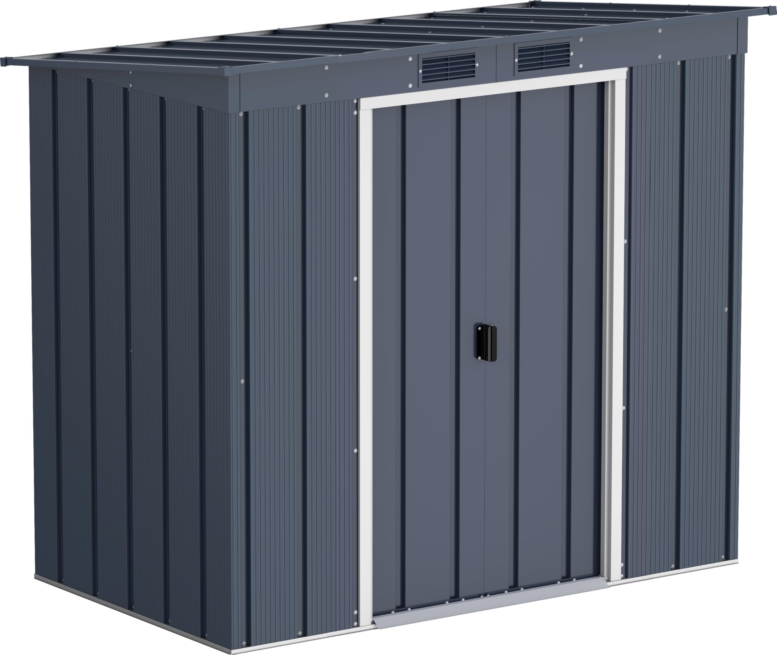 Duramax ECO 8 x 8 (6.35 m2) Metal Garden Storage Shed, Hot-Dipped Galvanized Metal Garden Shed, Tool Storage Shed, Strong Reinforced Roof Structure, Maintenance-Free Metal Shed, Anthracite