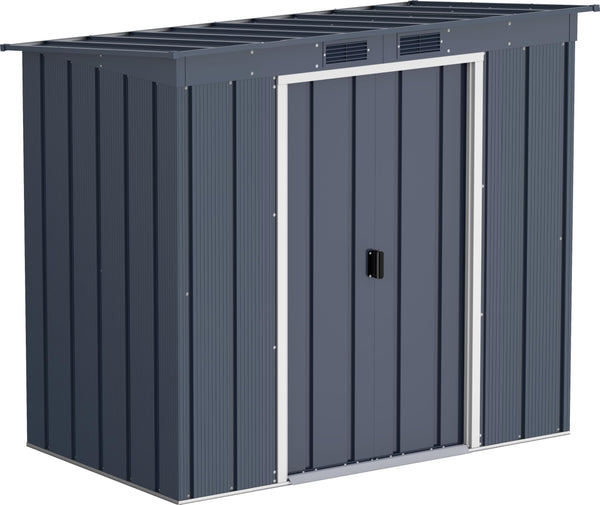 Duramax ECO 8 x 8 (6.35 m2) Metal Garden Storage Shed, Hot-Dipped Galvanized Metal Garden Shed, Tool Storage Shed, Strong Reinforced Roof Structure, Maintenance-Free Metal Shed, Anthracite