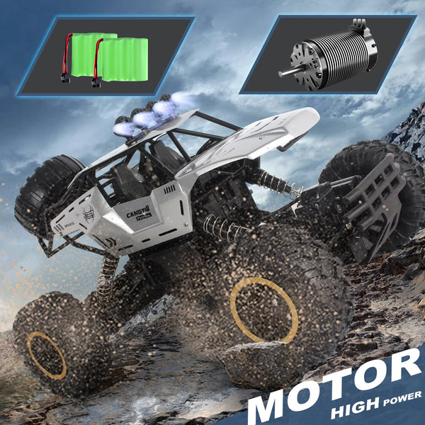 Jiakora RC Cars Remote Control Car 1:12 Off Road Monster Truck,Metal Shell 4WD Dual Motors LED Headlight Rock Crawler,2.4Ghz All Terrain Hobby Truck with 2 Batteries for 60 Min Play,Boy Adult Gifts