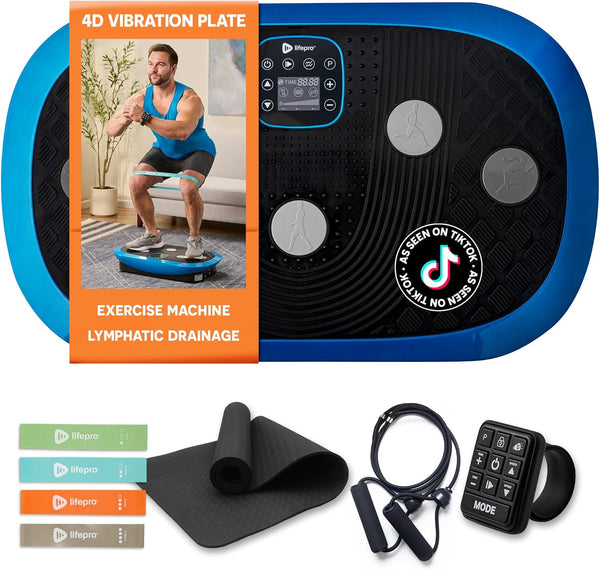 LifePro Rumblex Plus 4D Vibration Plate Exercise Machine – Triple Motor Oscillation, Linear, Pulsation | Vibrating Plate Exercise Machine for Weight Loss & Toning