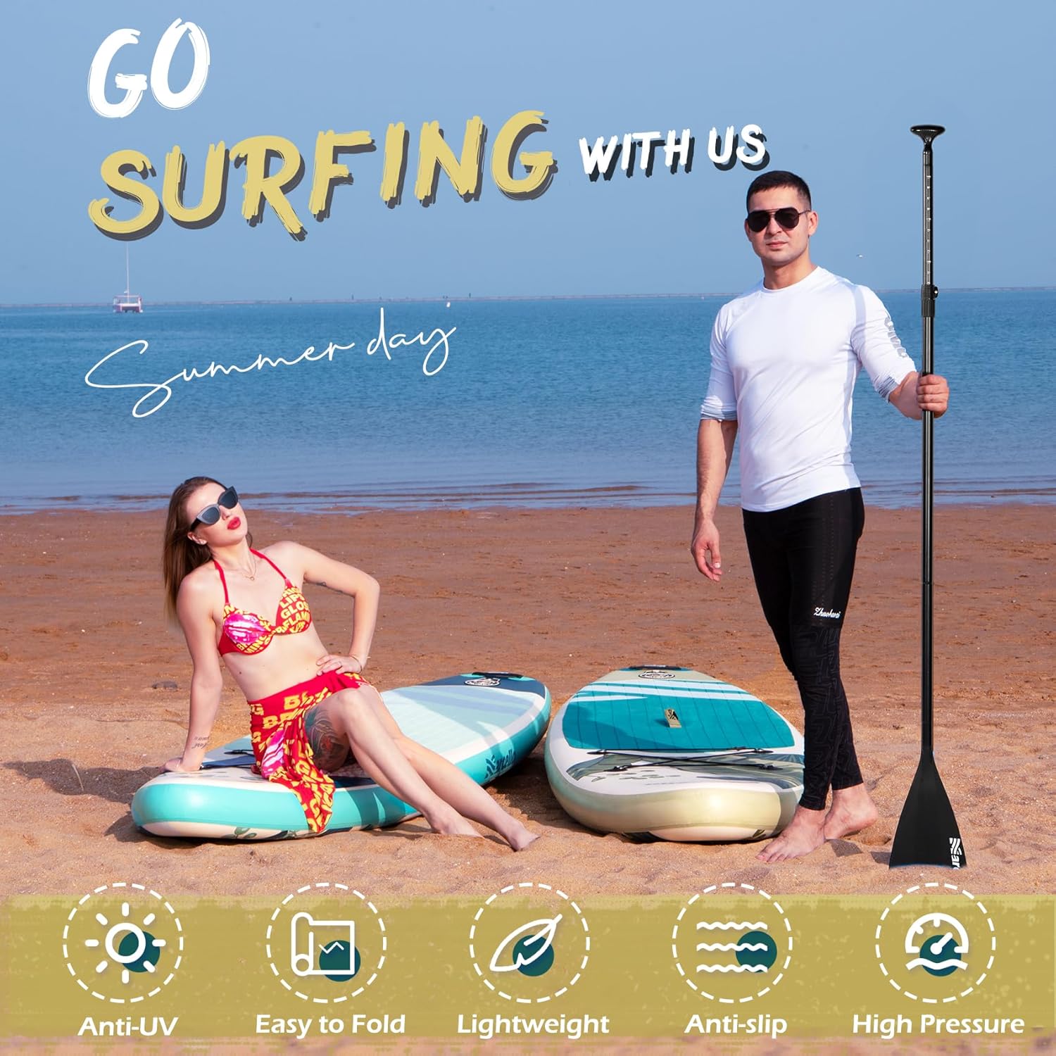 Inflatable Stand UP Paddle Board, 10’6 x 33” x 6” Paddle Board with Backpack, Pump, non slip Mat, Phone Case Ultra-Light Paddle Boards for Adults