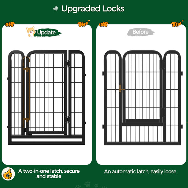 Yaheetech Lightweight Dog Playpen, 8 Panel 80cm Dog Fence Pet Exercise Pen Portable Puppy Play Pen Suitable for RV/Camping