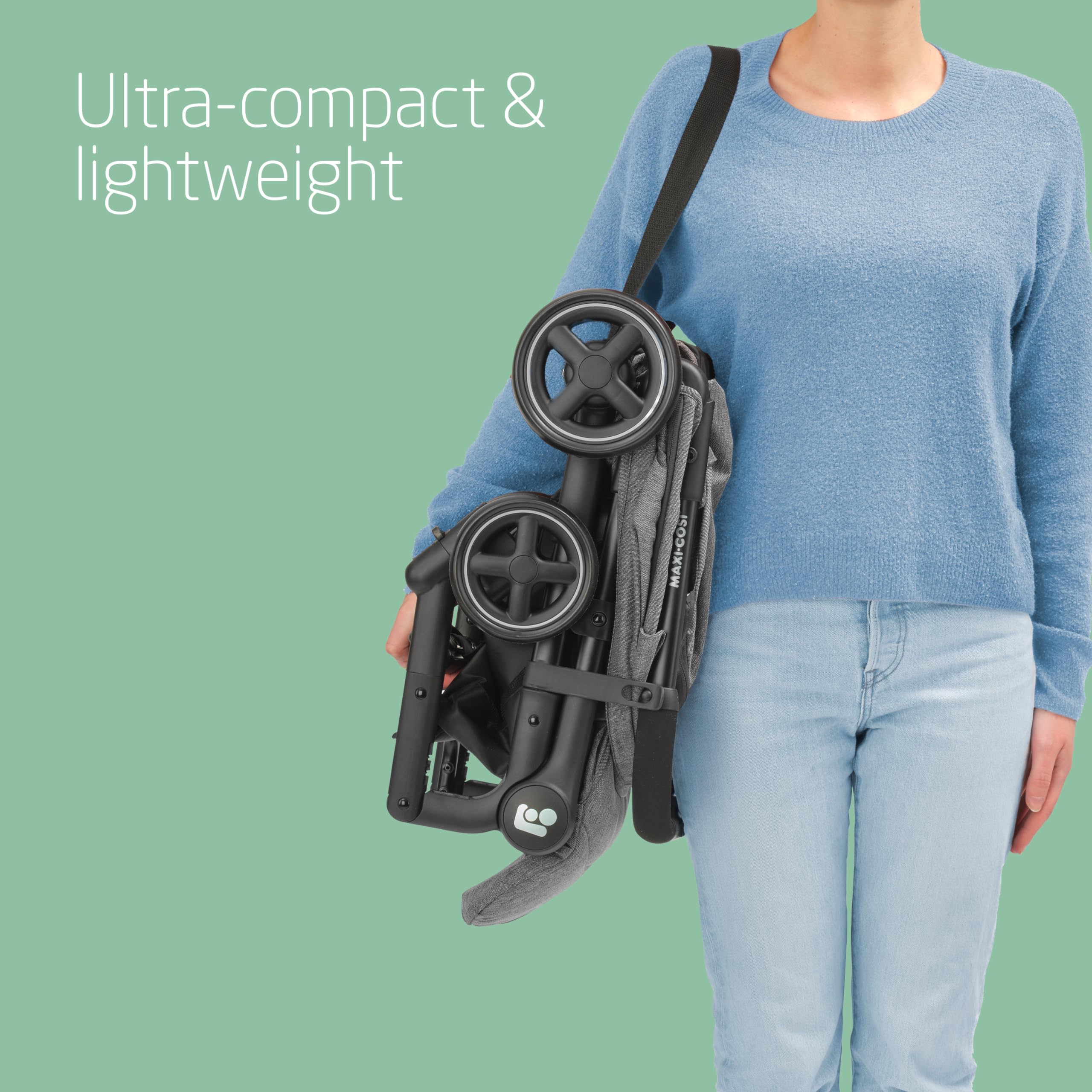 Maxi-Cosi Lara2 Pushchair, 0-4 Years, 0-22 kg, Baby Stroller, Lightweight & Compact Stroller, 3 Recline Positions, Lie-Flat position, Automatic Fold, Shoulder Strap, Rain Cover, Essential Graphite