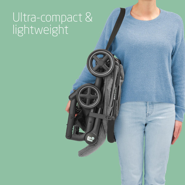 Maxi-Cosi Lara2 Pushchair, 0-4 Years, 0-22 kg, Baby Stroller, Lightweight & Compact Stroller, 3 Recline Positions, Lie-Flat position, Automatic Fold, Shoulder Strap, Rain Cover, Essential Graphite