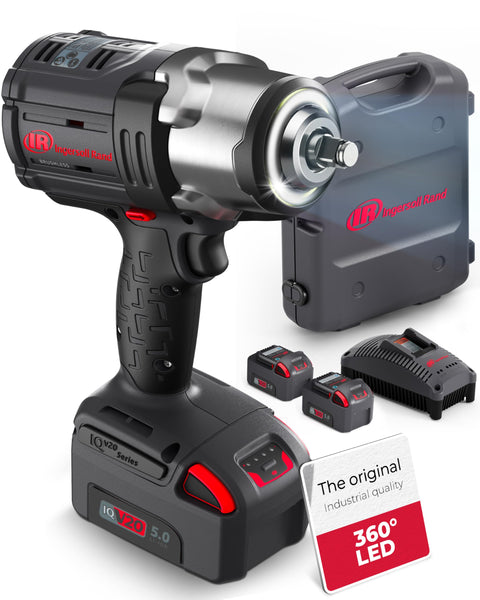 Ingersoll-Rand W7172-K22B-EU Impact Wrench, 3/4 Inch 20V Cordless Impact Wrench, 2X BL2022 Li-Ion Batteries 5.0 Ah + Charger Kit (UK Plug) in Case