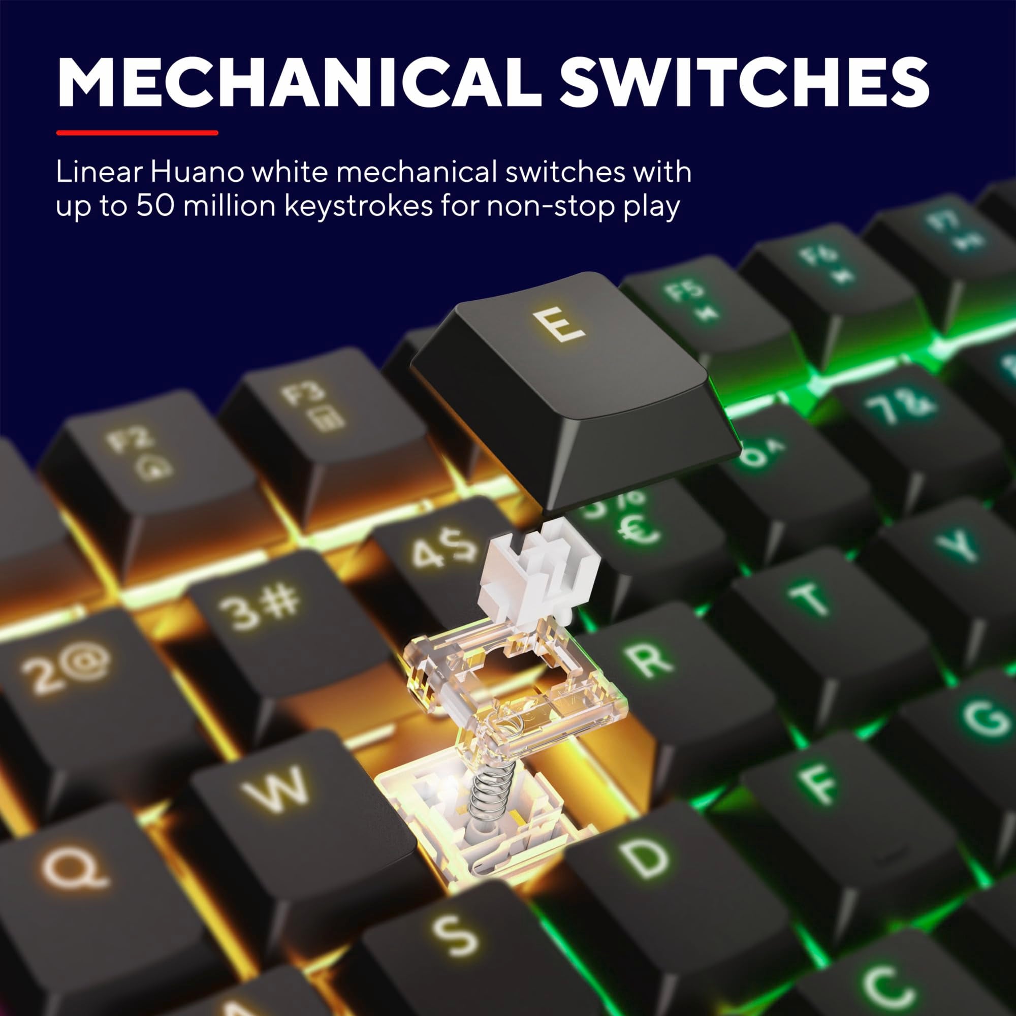 GXTrust 872 Xyra TKL Mechanical Keyboard Gasket Mount UK Layout, Hot Swappable Wired Gaming Creamy Keyboard 80%, RGB Backlit with Software, Custom Soft Feel Pre-lubed 5-pin Leobog Linear 60M Switches