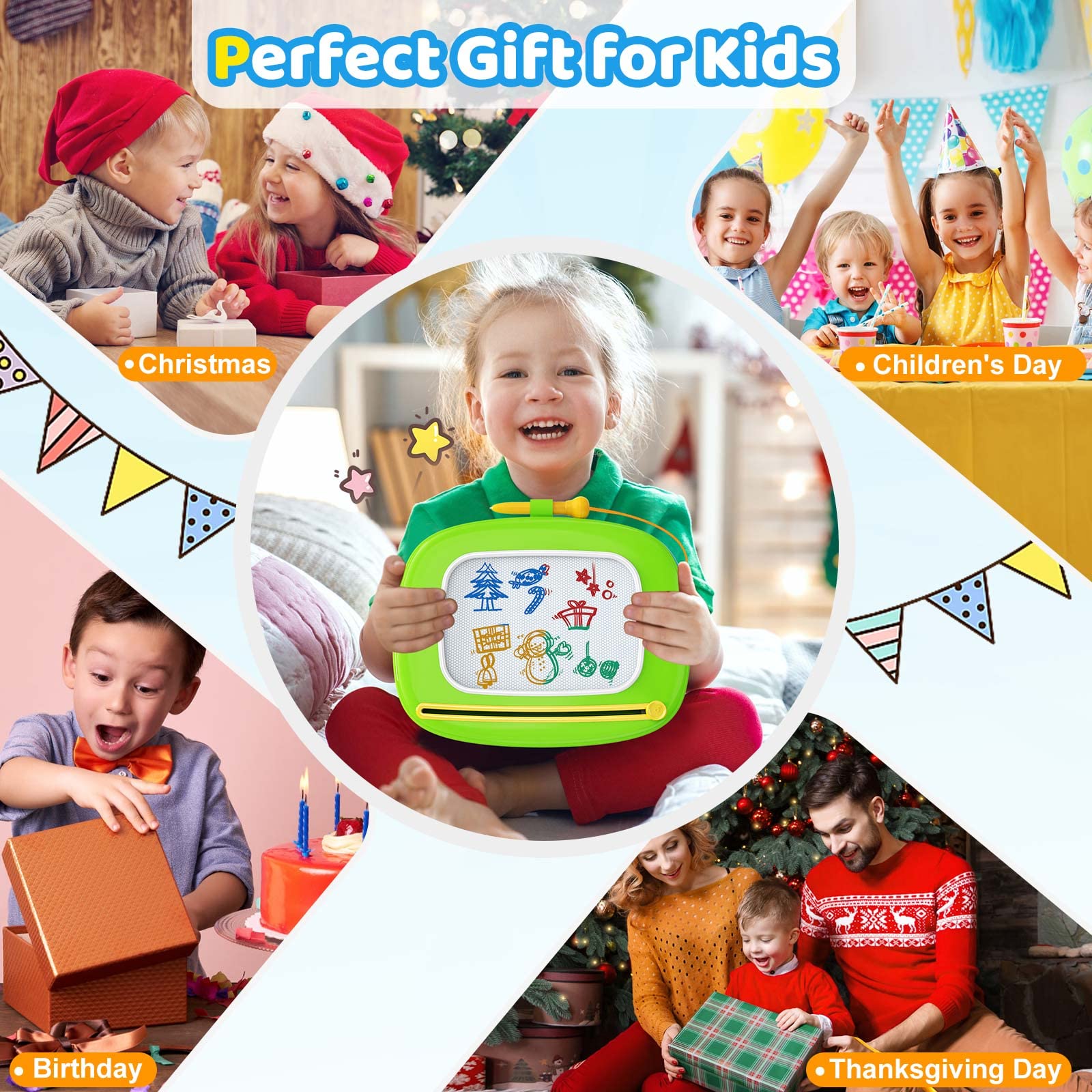 Kikidex Magnetic Drawing Board, Toddler Girl Toys for 1-2 Year Old, Doodle Board Pad Learning and Educational Toys for 1 2 3 Year Old Baby Kids Birthday Gift (Pink)