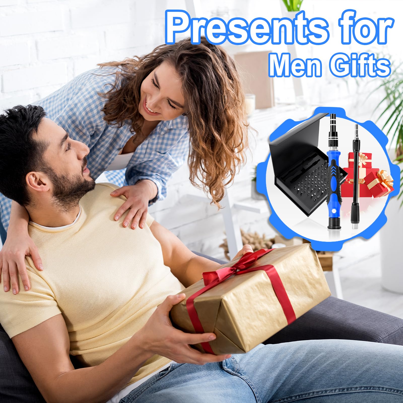 WEARXI Birthday Gifts for Men 60 in 1 Precision Screwdriver Set, Father s Day Gifts from Daughter/Son, Mens Gifts for Dad, Presents Tools Gadgets for Men, Anniversary for Him