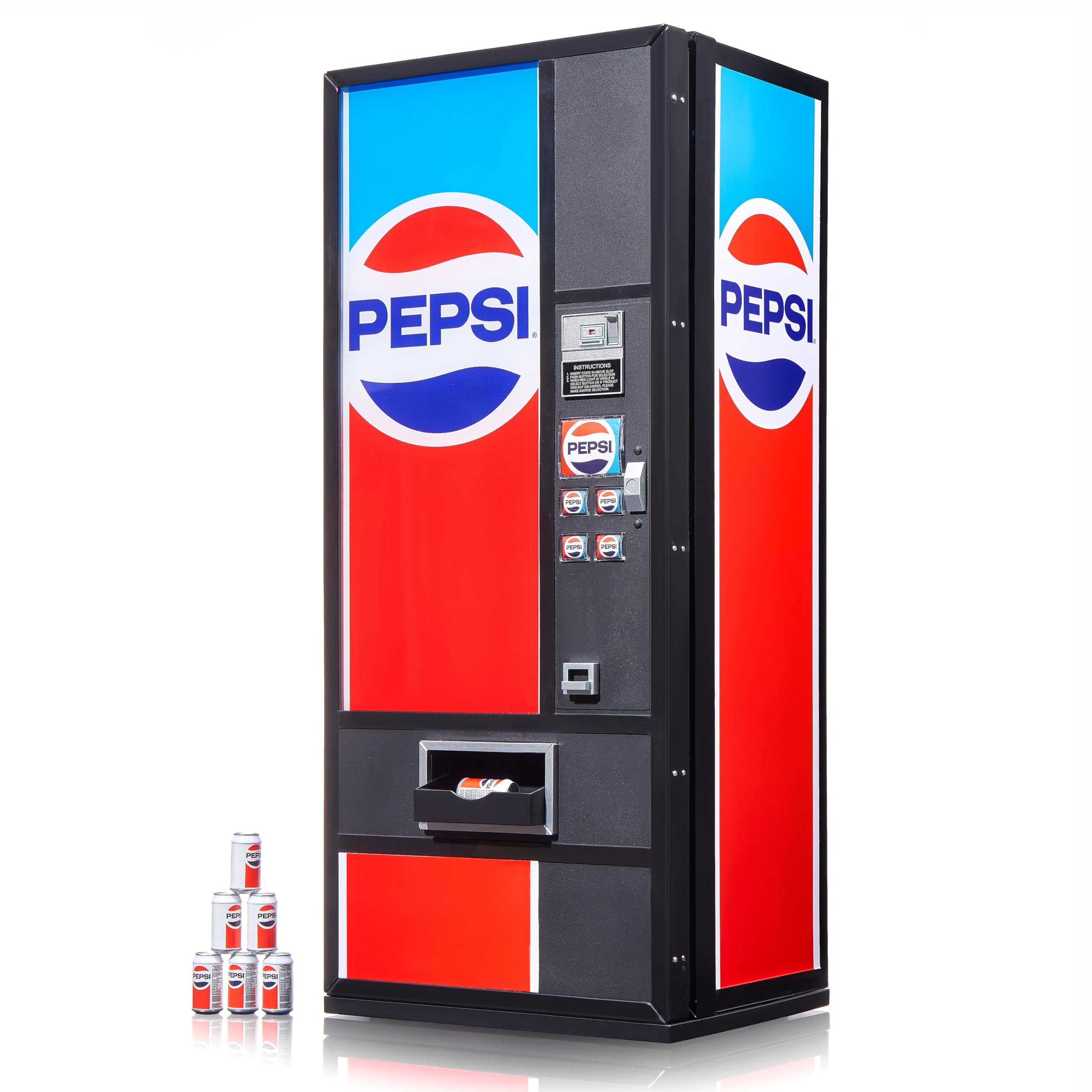 Quarter Arcades Pepsi Retro Vending Machine USB Hub - 5-Port Powered Hub with Authentic 1980s Design, LED Illumination, and Miniature Pepsi Can Dispenser [video game] [video game]