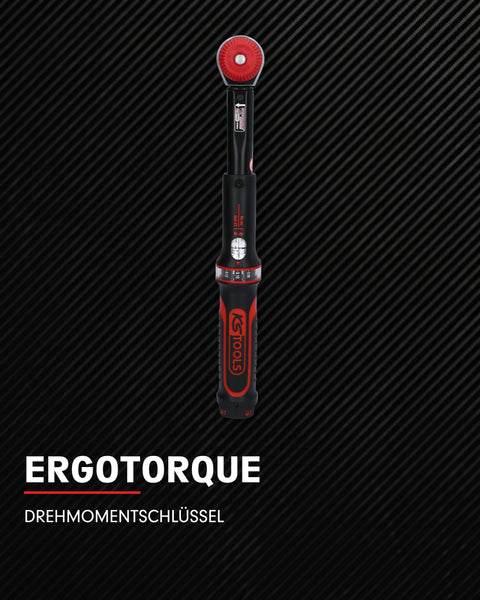 KS Tools Ergotorque® Precision 516.1402 Torque Wrench 1/4 Inch I 1-5 Nm I ± 3% Trigger Accuracy I Ratchet Torque Wrench Car Rotary Knob with Square Drive, Black/Red