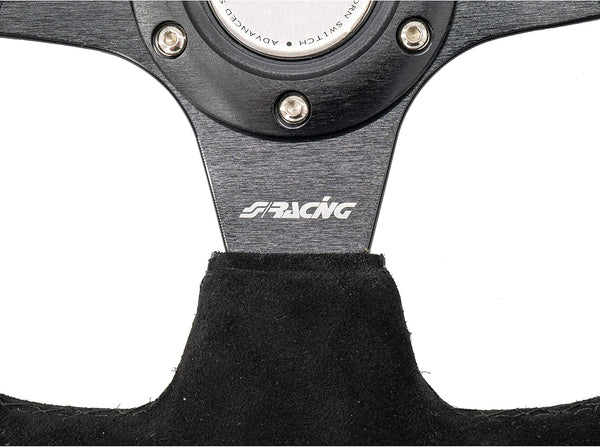 Simoni Racing Universal Steering Wheel X2 Shammy Leather - Black Suede - Diameter 330mm