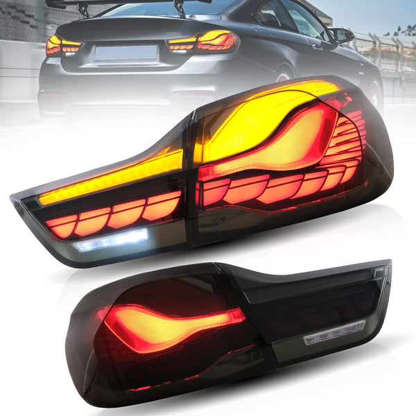 VLAND OLED Rear Lights Compatible with 2013-2018 BMW 3 Series F30 F35 F80 320i 328i 335i Sedan (Not for F31 F34), Tail Lights with Sequential Indicators, E-mark, Red