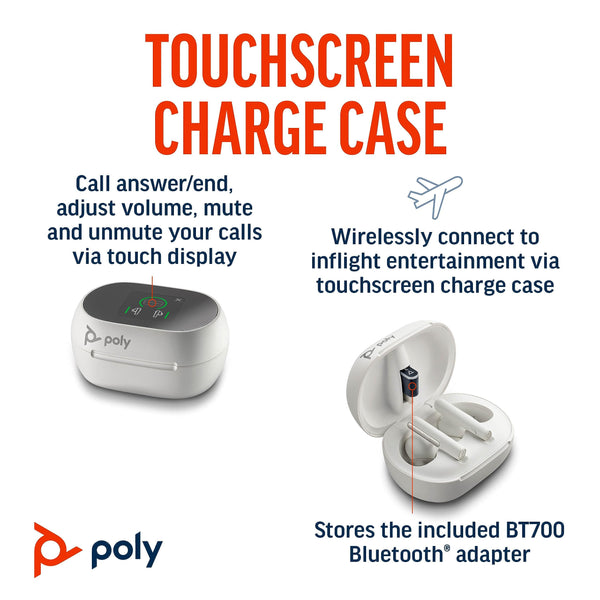 Poly Voyager Free 60+ UC true wireless earbuds (Plantronics) – Noise-canceling mics for clear calls – ANC – Smart charge case w/touch controls–Compatible w/iPhone, Android, PC/Mac, Zoom, Teams