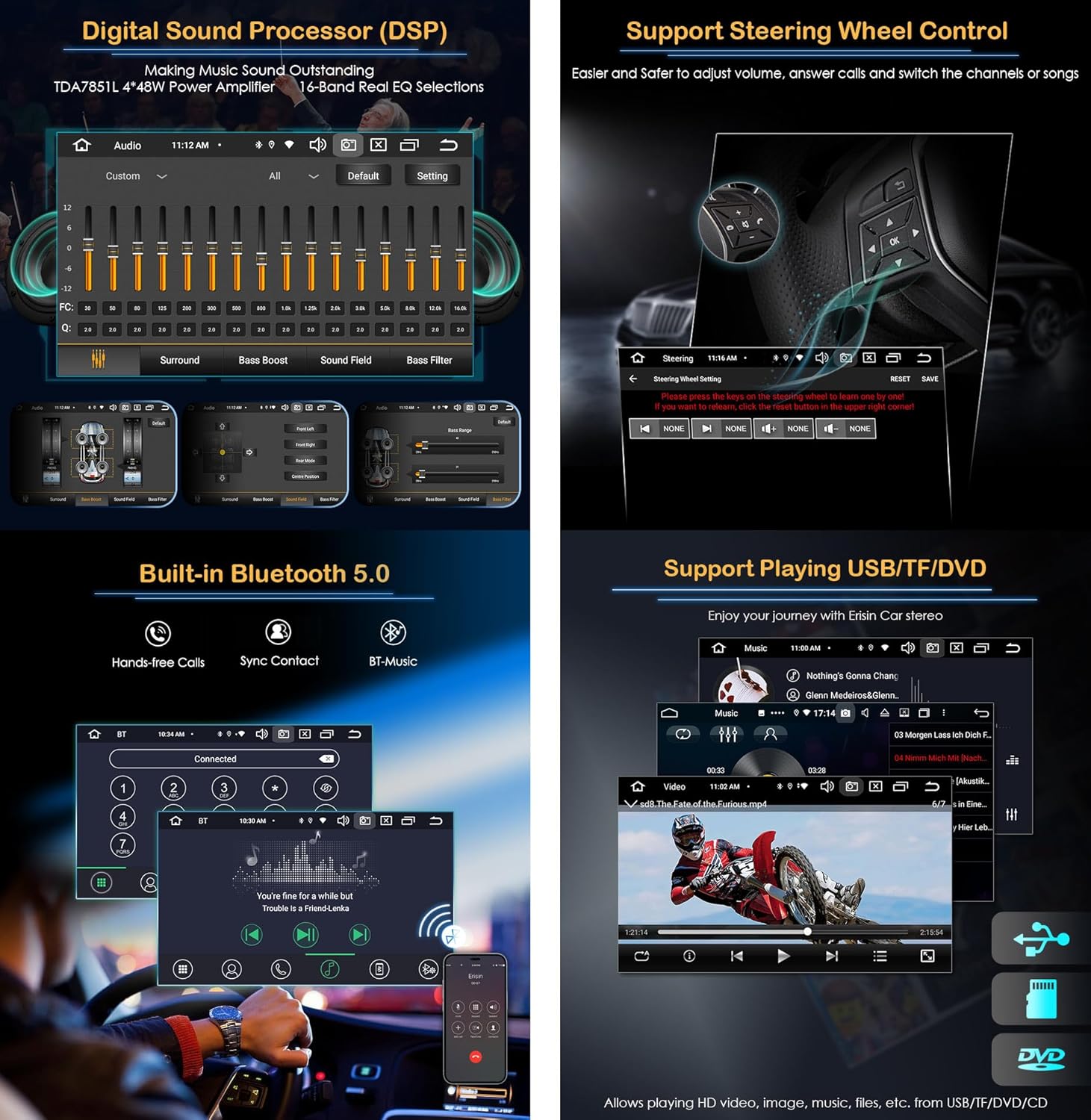 8-Core 4+64GB Android 13 Car Stereo for Porsche Cayman Boxster 718 911 981 997 Support GPS Sat Nav Carplay Android Auto DSP Bluetooth 5.0 Dual Band Wifi DAB+ TPMS DVB-T2 OBD2 PCM3.1