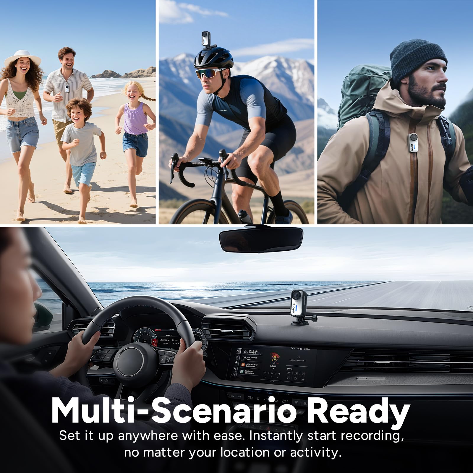 SJCAM C110 Magnetic Mini Body Camera,4K 200min | 64GB Card Bodycam with Audio & Video Recording, EIS Stabilisation,8x Zoom,30M Waterproof Pocket Action Cam WIFI Vlogging Camera,f/2.0 POV Cam,Black