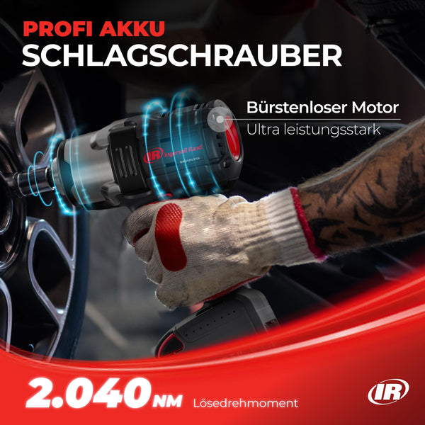 Ingersoll-Rand W7172-K22B-EU Impact Wrench, 3/4 Inch 20V Cordless Impact Wrench, 2X BL2022 Li-Ion Batteries 5.0 Ah + Charger Kit (UK Plug) in Case