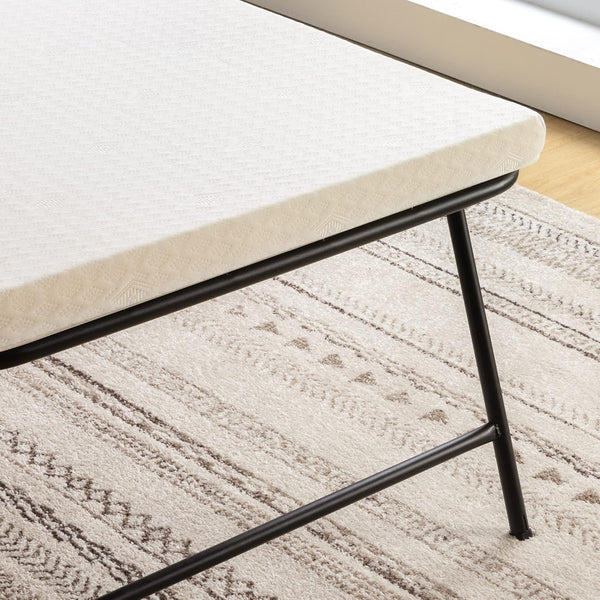 Zinus Single Folding Guest Bed frame with Foam Mattress 80x190 cm - 46 cm Height with Underbed storage - Metal Folding Guest Bed frame and Guest Mattress - Black