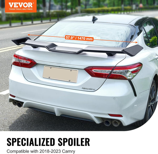 VEVOR GT Wing Car Spoiler, 57.9 inch Spoiler, Compatible with 2018-2023 Camry, High Strength ABS Material, Baking Paint, Car Rear Spoiler Wing, Racing Spoilers for Cars, Glossy Black