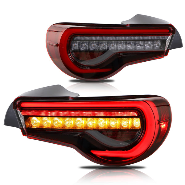 VLAND Rear Lights for GT86 FT86 2012-2020 BRZ 2013-2020 Tail Lights Assembly with Sequential Turn Signal (smoked a)