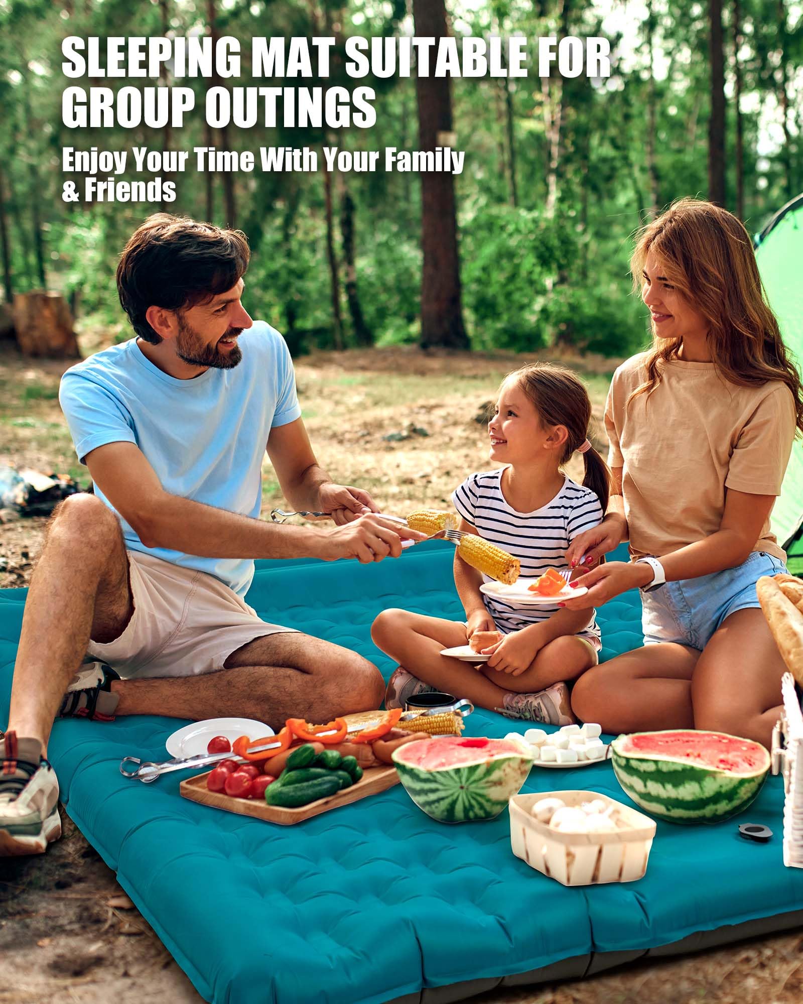 AKSOUL Self Inflating Sleeping Mat for Camping: 8-12CM Thickness Single Camp Mattress, Double Joinable Camping Inflatable Mat