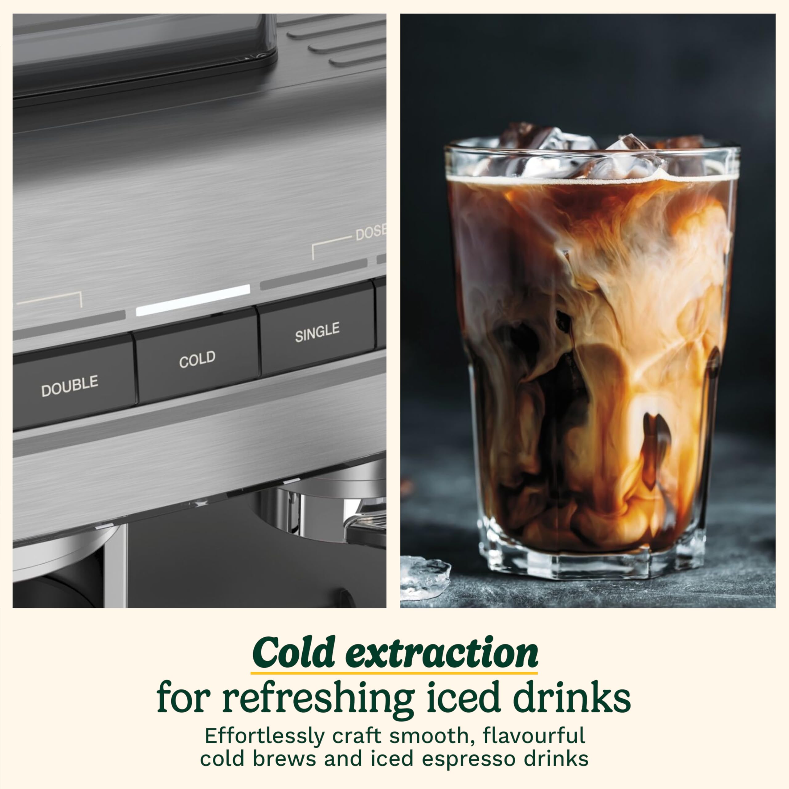 Cuisinart® Slim Espresso Machine | Espresso, Americano, Cold Brew | Integrated milk frother for Lattes and Cappuccino | 15-Bar Pressure, Bottomless Portafilter |Compact Design, Travel Mug Compatible