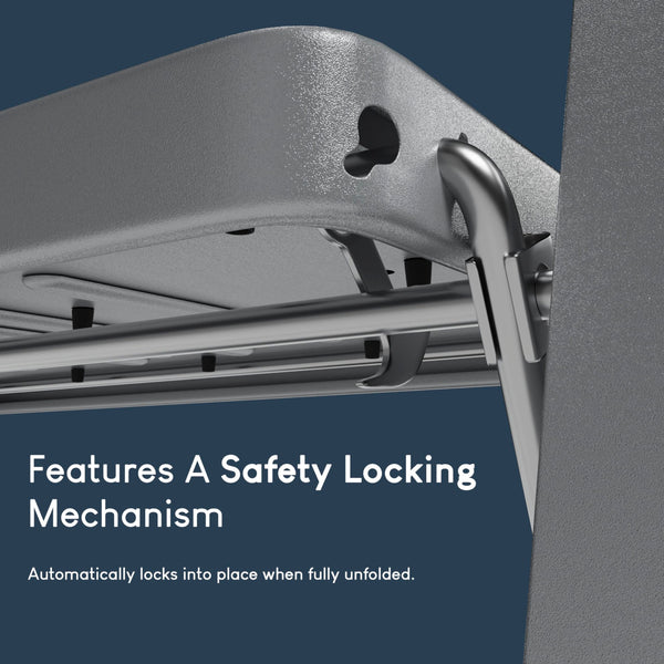 Home Vida 3 Step Ladder - Heavy Duty Steel Folding Ladder with Slip-Resistant and Wide Steps, Folding Mechanism, 150kg Max Load, Home/Kitchen/DIY/Garden Use, White