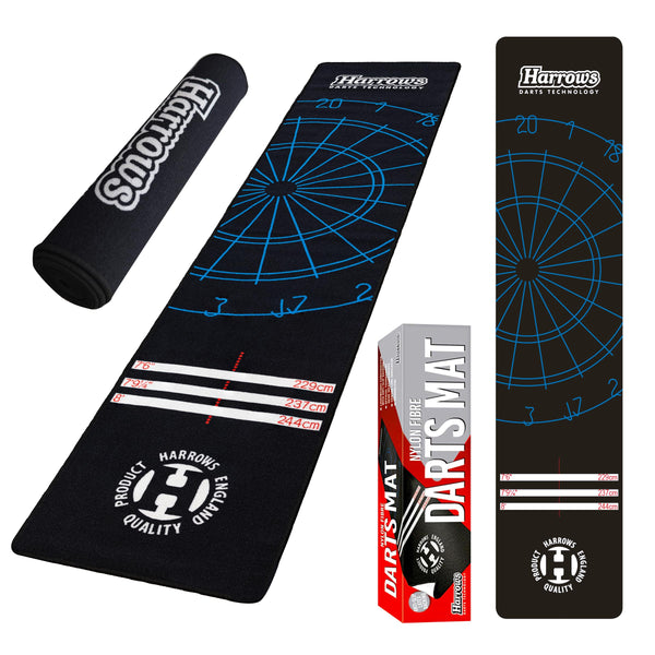 Harrows Darts Mat with Darts Oche I Floor Mat Protection I Non Slip Mat I Professional Darts Mat Rubber Backing