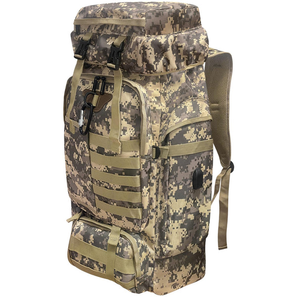 Ogetok 80L Hiking Backpack Camping Rucksack, 80 liters Large Capacity Outdoor Knapsack Travel Climbing Mountaineering Carry On Backpack Bag, Trekking Backpacking for Men Women, Black