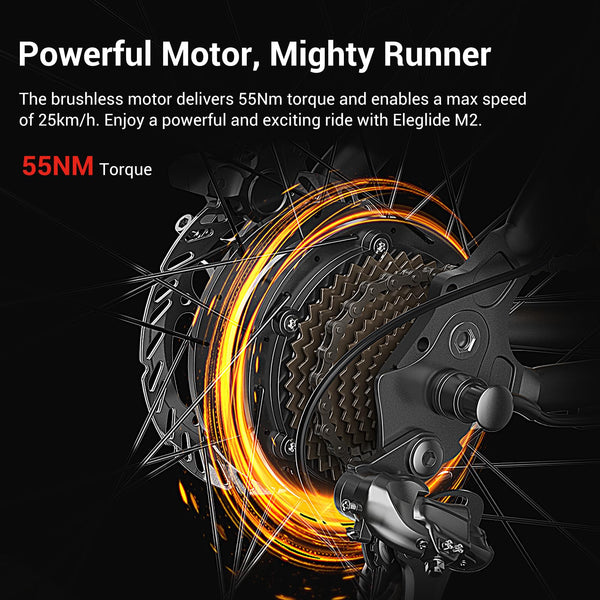 Eleglide Electric Bike, M2 27.5''/29'' Electric Bicycle for Adults, E Mountainbike, 36V 15.6Ah Removable Battery,Max Range 130KM, Dual Hydraulic Disk Brake, 21 Speed, APP