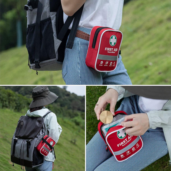 130 Pieces First Aid Kit with Hospital Grade Medical Supplies - Includes Emergency Blanket, Bandage - Great for Home, Outdoors, Office, Car, Travel, Camping, Hiking, Boating