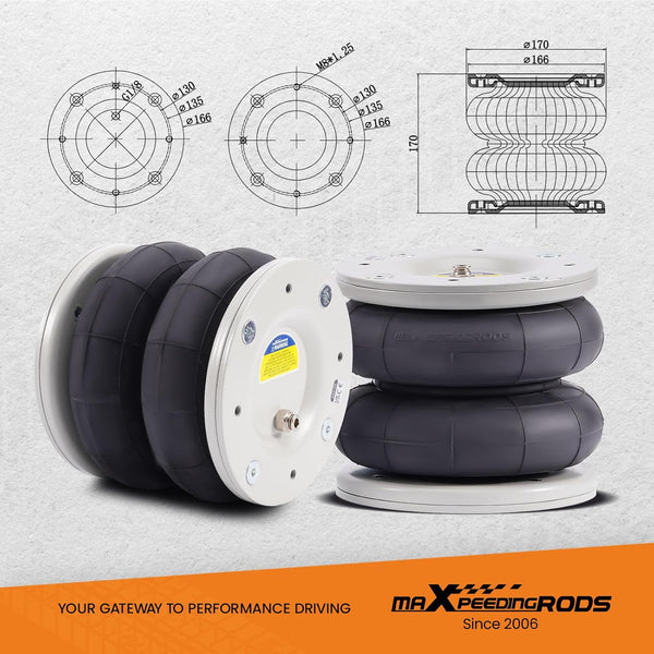 maXpeedingrods Air Suspension Kit for Ford Transit 2001 Onwards RWD Twin Wheel – 4000kg Load, 12V Compressor, 2x Air Springs, Fits Panel Van/Tipper/Motorhome/Camper