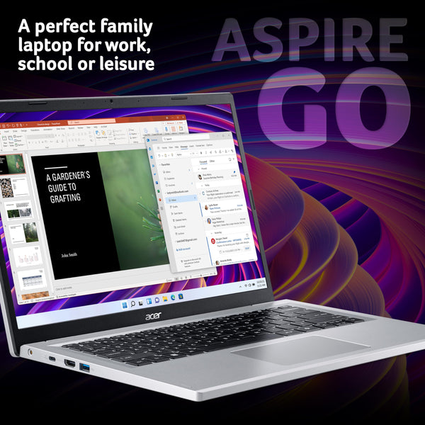 Acer Aspire Go 15 AG15-42P Laptop - AMD Ryzen 7 5825U, 16GB, 1TB SSD, Integrated Graphics, 15.6 Inch Full HD, Windows 11, Silver