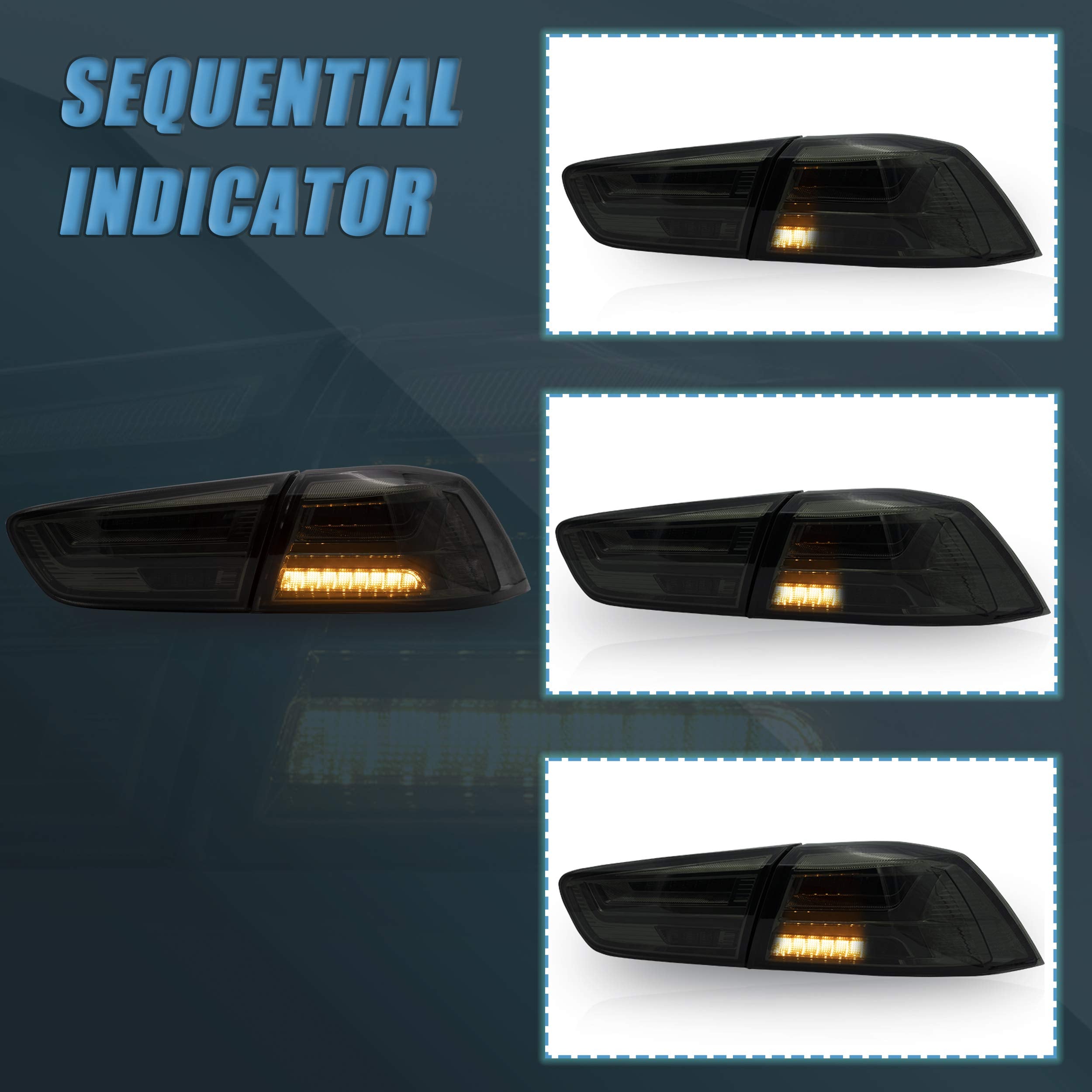 VLAND LED Headlights Compatible with Mitsubishi Lancer& EVO X 2008-2020 Front light with Sequential, Projector Headlamp