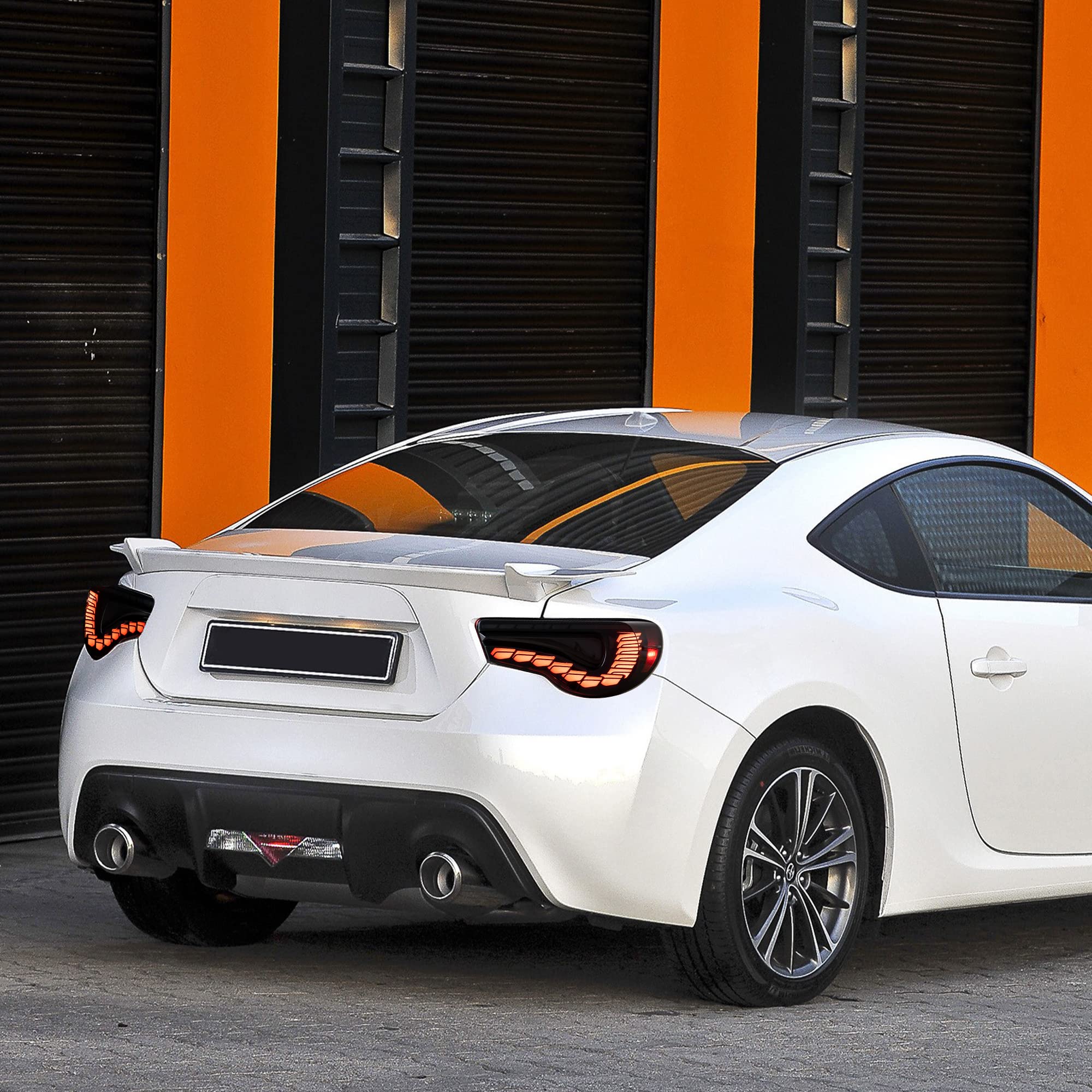 VLAND Rear Lights for GT86 FT86 2012-2020 BRZ 2013-2020 Tail Lights Assembly with Sequential Turn Signal (smoked a)