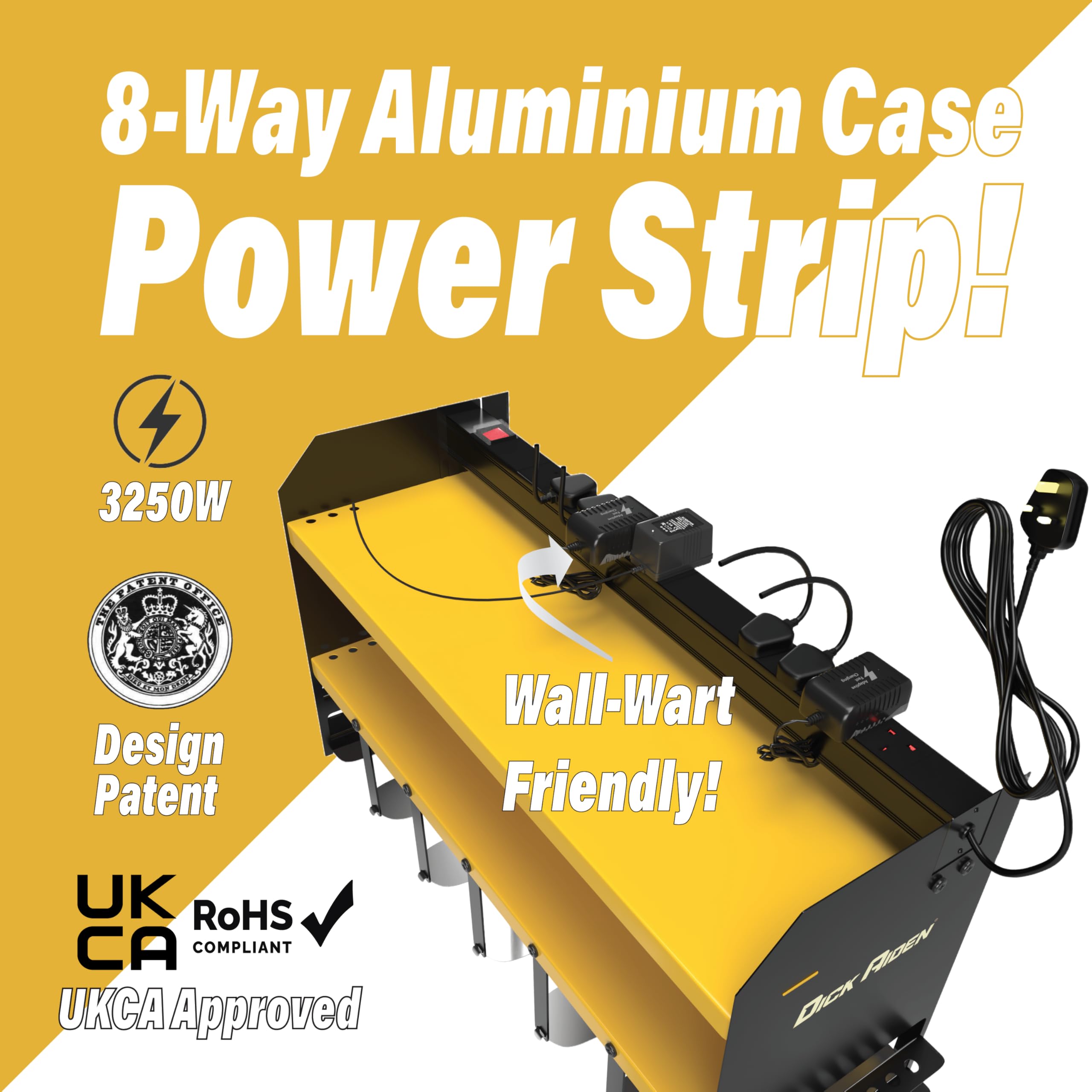 Toolganize Power Tool Organiser, Storage Rack with Power Strip Charging Station, Heavy-Duty for Workshop & Garage Tools - 4 Slot, Milwaukee Red.