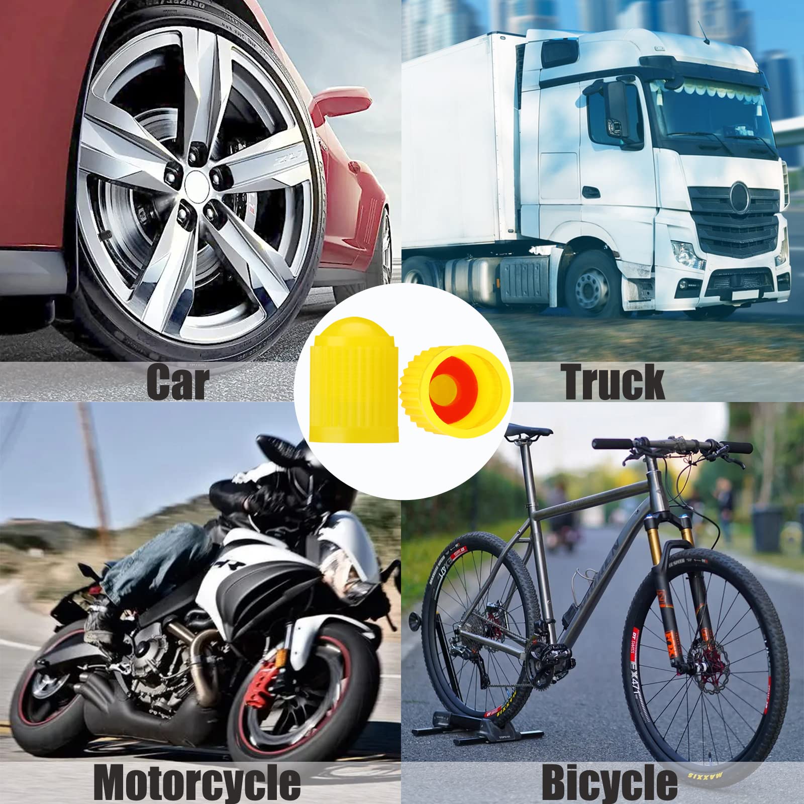 TCPENG® 10PCS Tyre Valve Caps, with O Seal Ring, Universal Stem Dust Covers for SUV, Cars, Bike, Motorcycles, Trucks, Heavy-Duty, Airtight Seal, Screw-On, Easy to Operation (10 Pack Black)